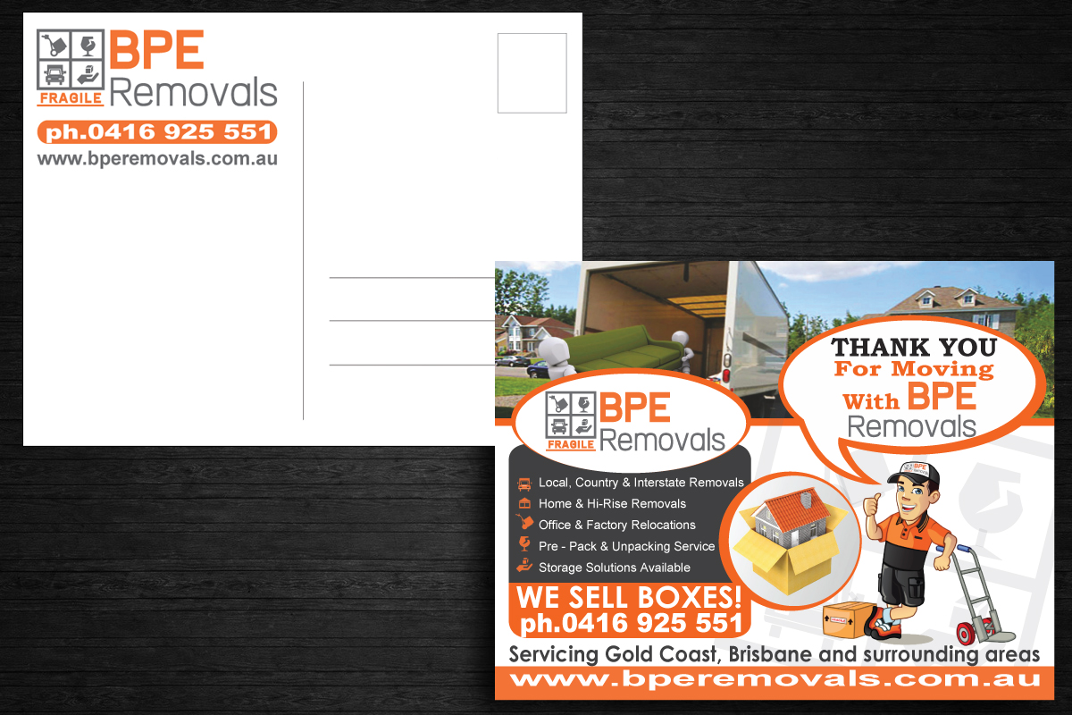 Design de Carte Postale par Maden pour BPE Removals | Design #5015530