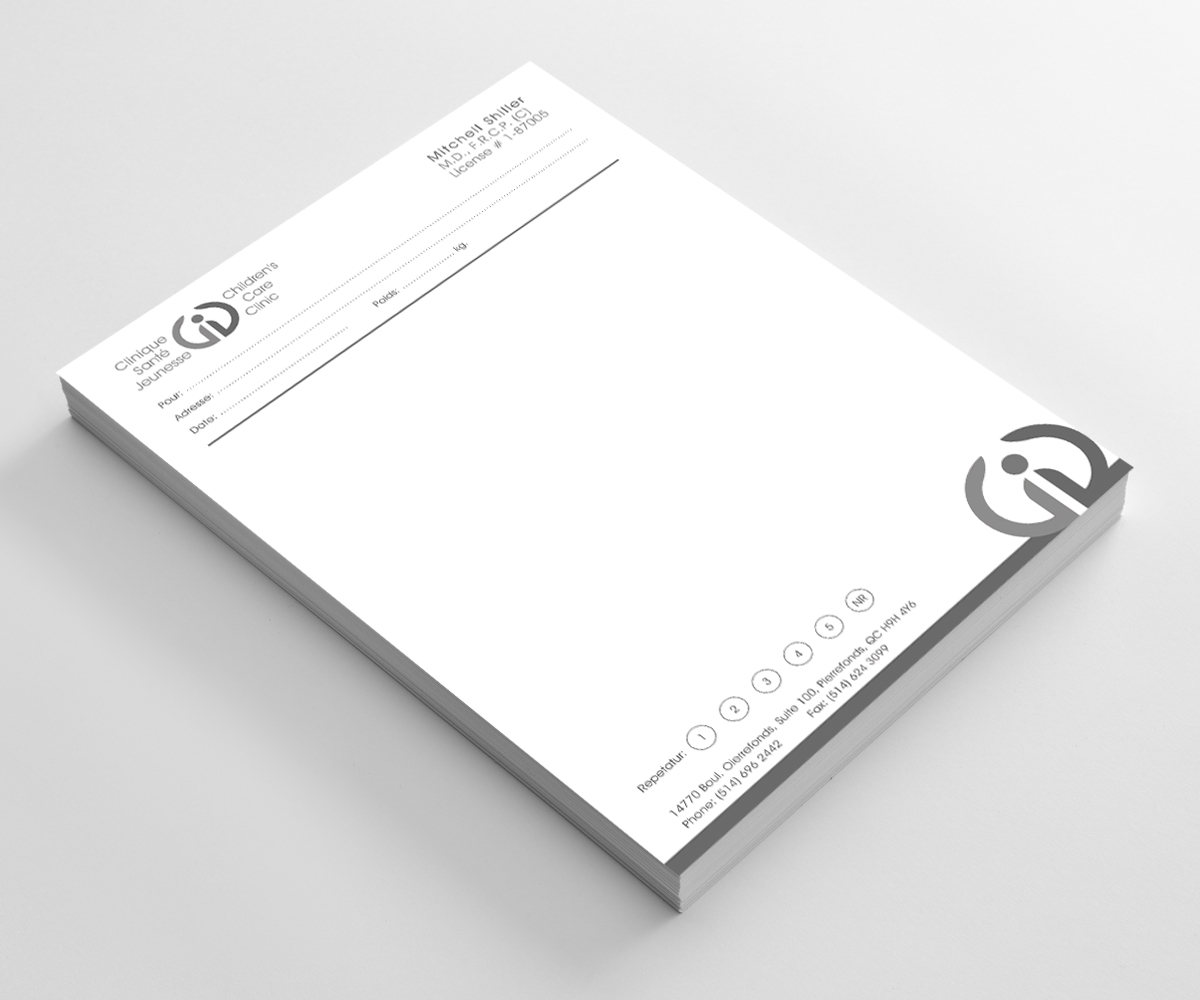 Letterhead Design by Sarah Haroon for Children''s Care Clinic | Design #5145047