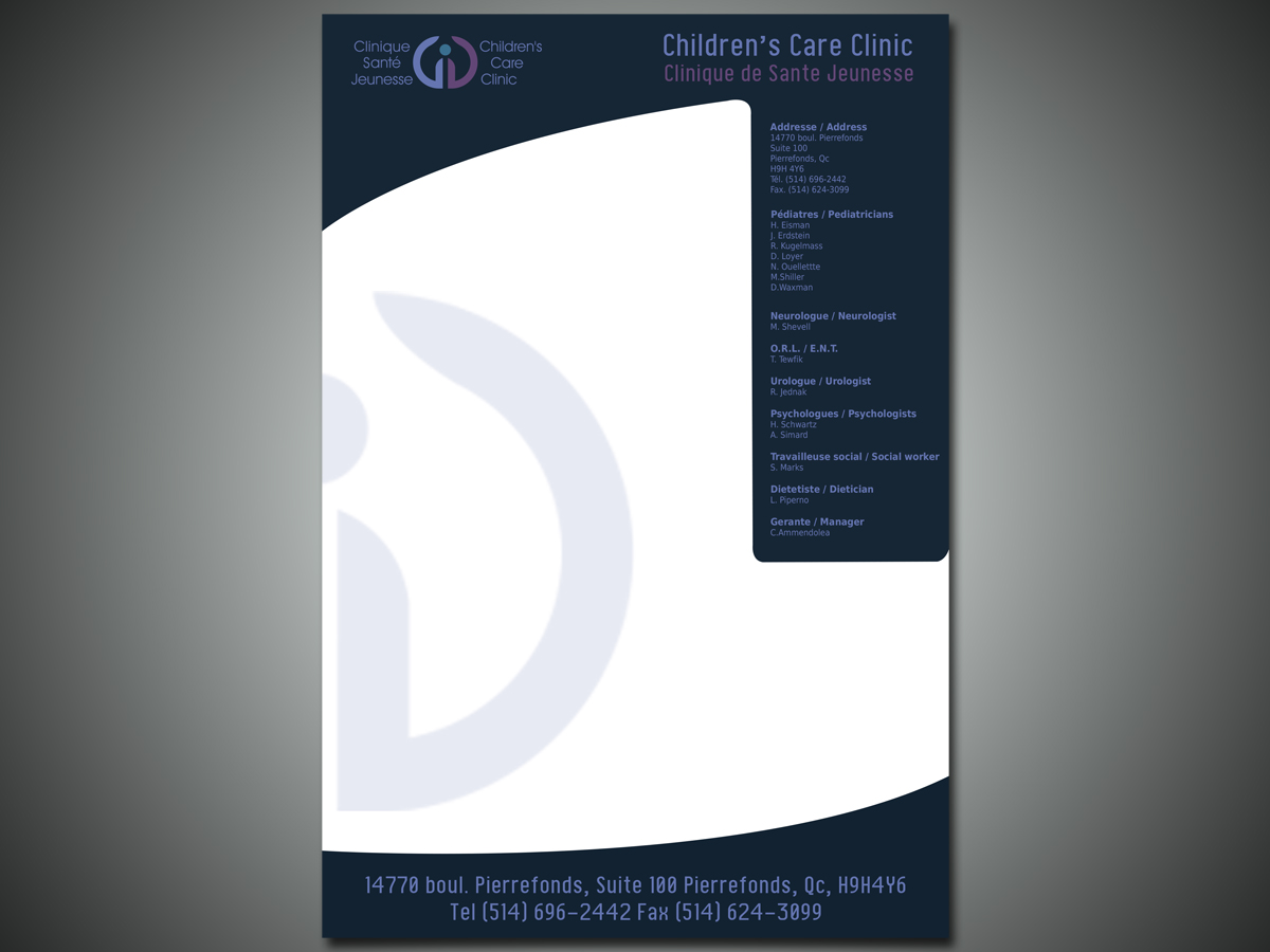 Letterhead Design by creativepriya for Children''s Care Clinic | Design #5070580