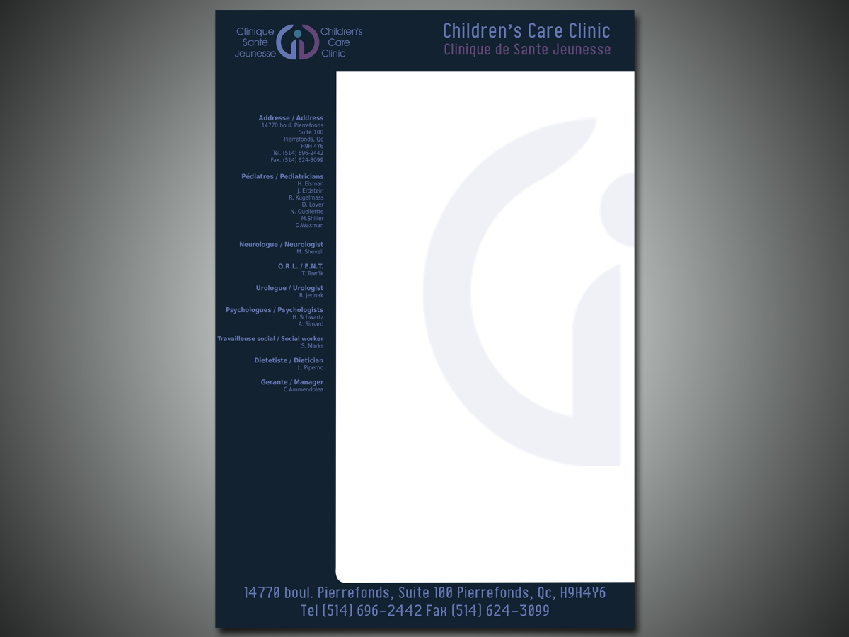 Letterhead Design by creativepriya for Children''s Care Clinic | Design #5070595