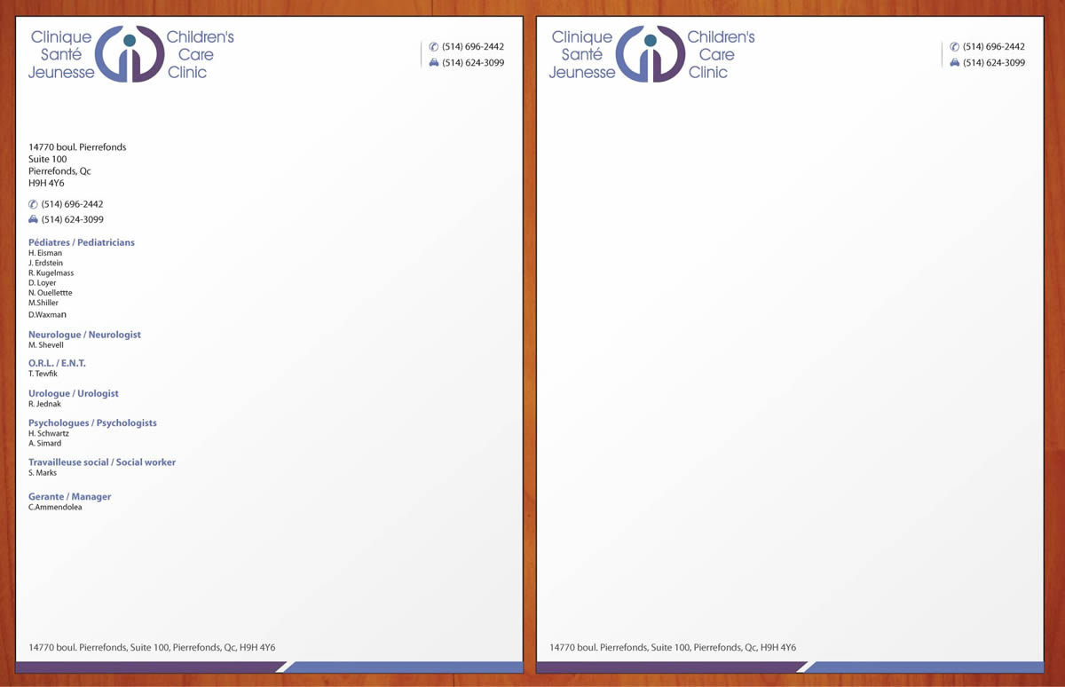 Letterhead Design by Sbss for Children''s Care Clinic | Design #5018346