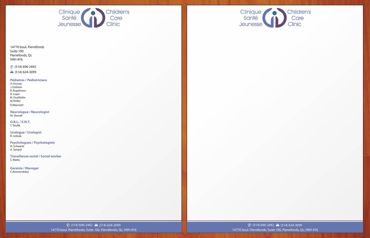 Letterhead Design by Sbss for Children''s Care Clinic | Design #5018347