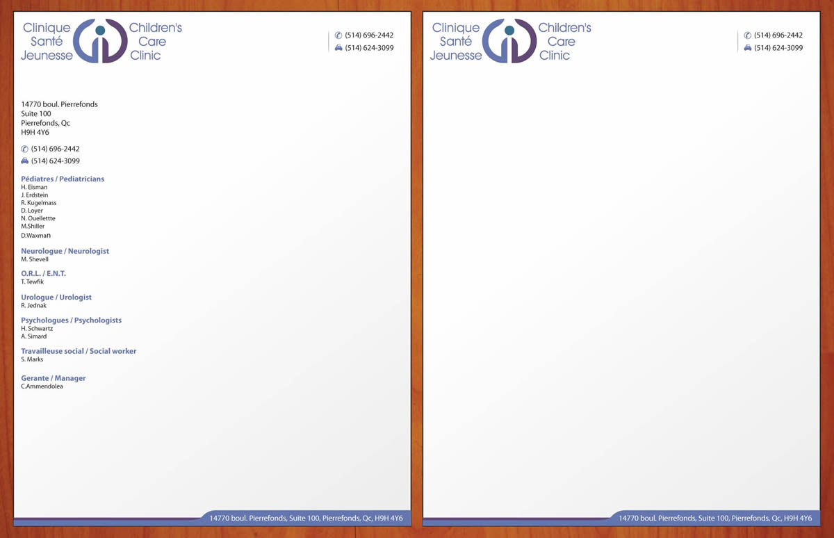 Letterhead Design by Sbss for Children''s Care Clinic | Design #5018349