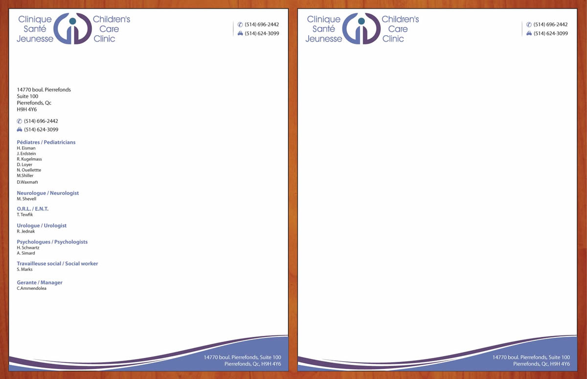 Letterhead Design by Sbss for Children''s Care Clinic | Design #5018354
