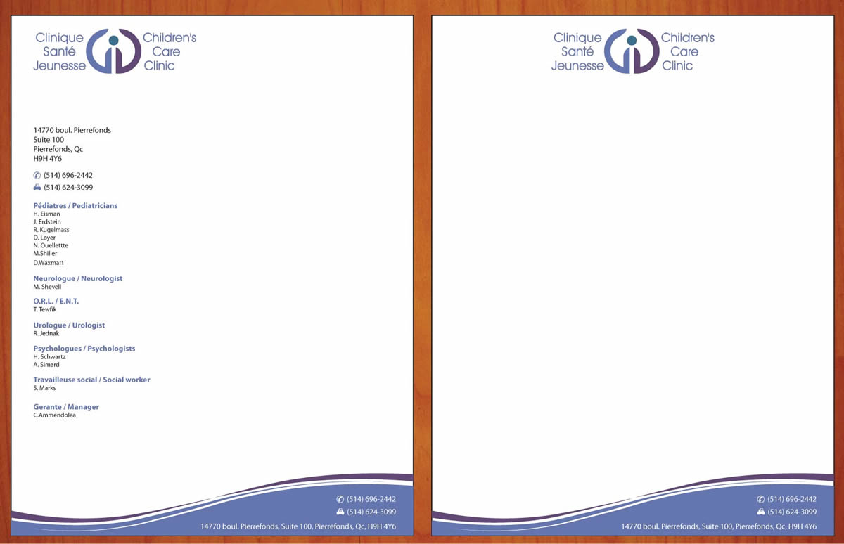 Letterhead Design by Sbss for Children''s Care Clinic | Design #5018355