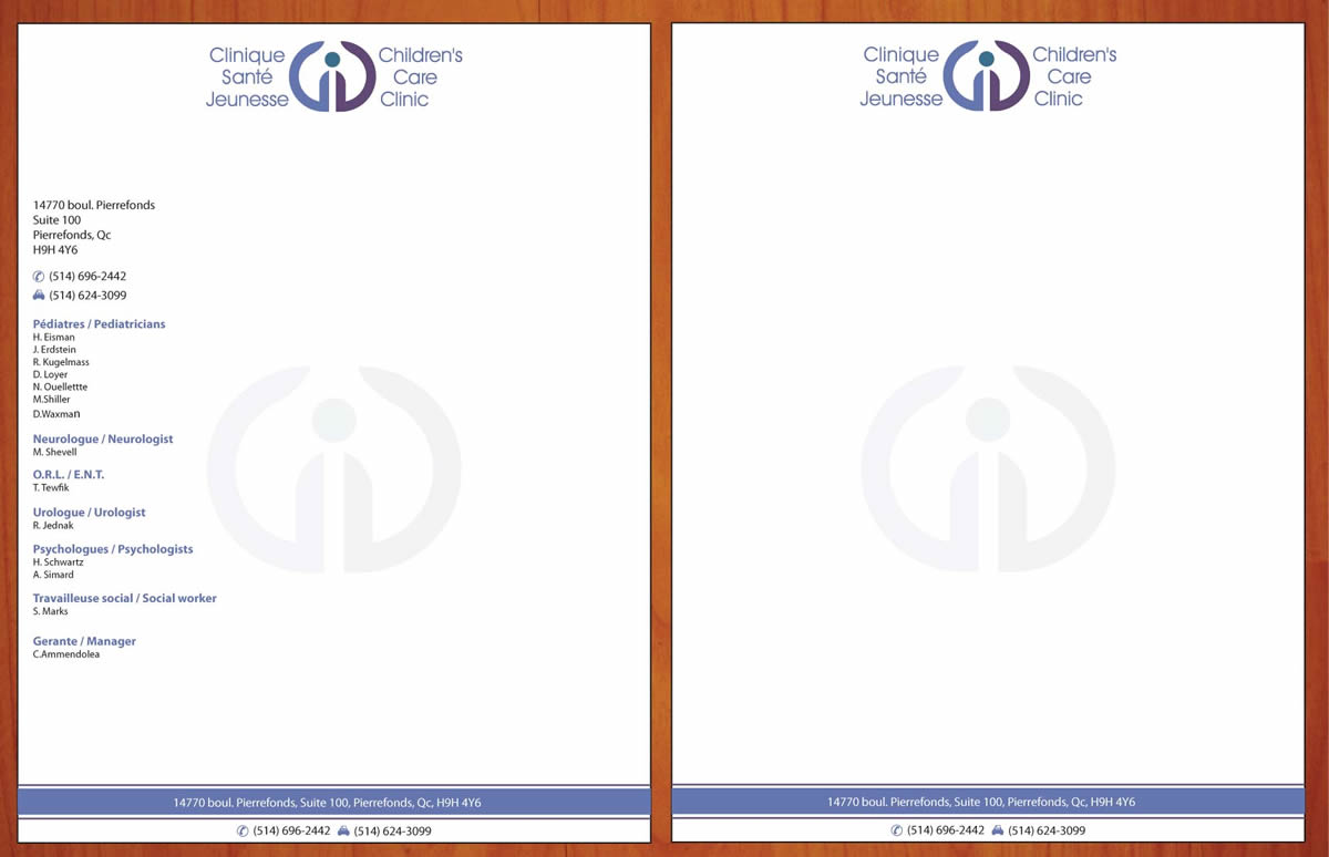 Letterhead Design by Sbss for Children''s Care Clinic | Design #5018357