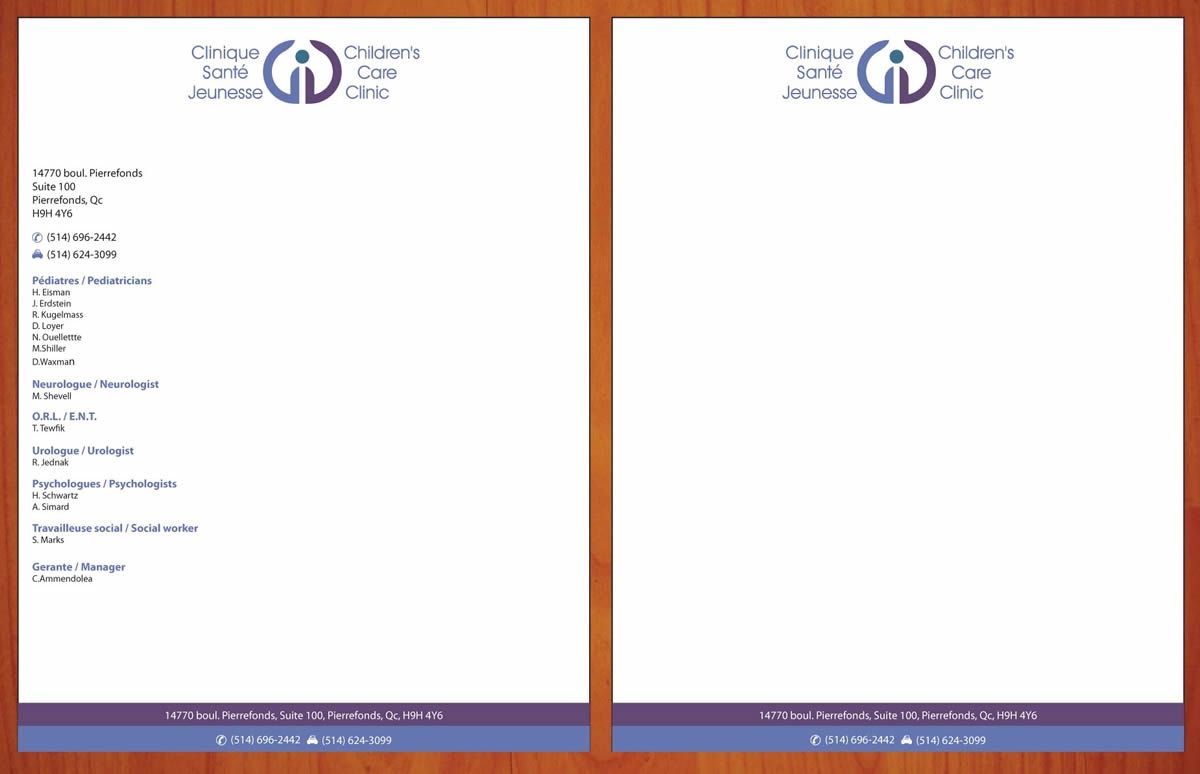 Letterhead Design by Sbss for Children''s Care Clinic | Design #5018369