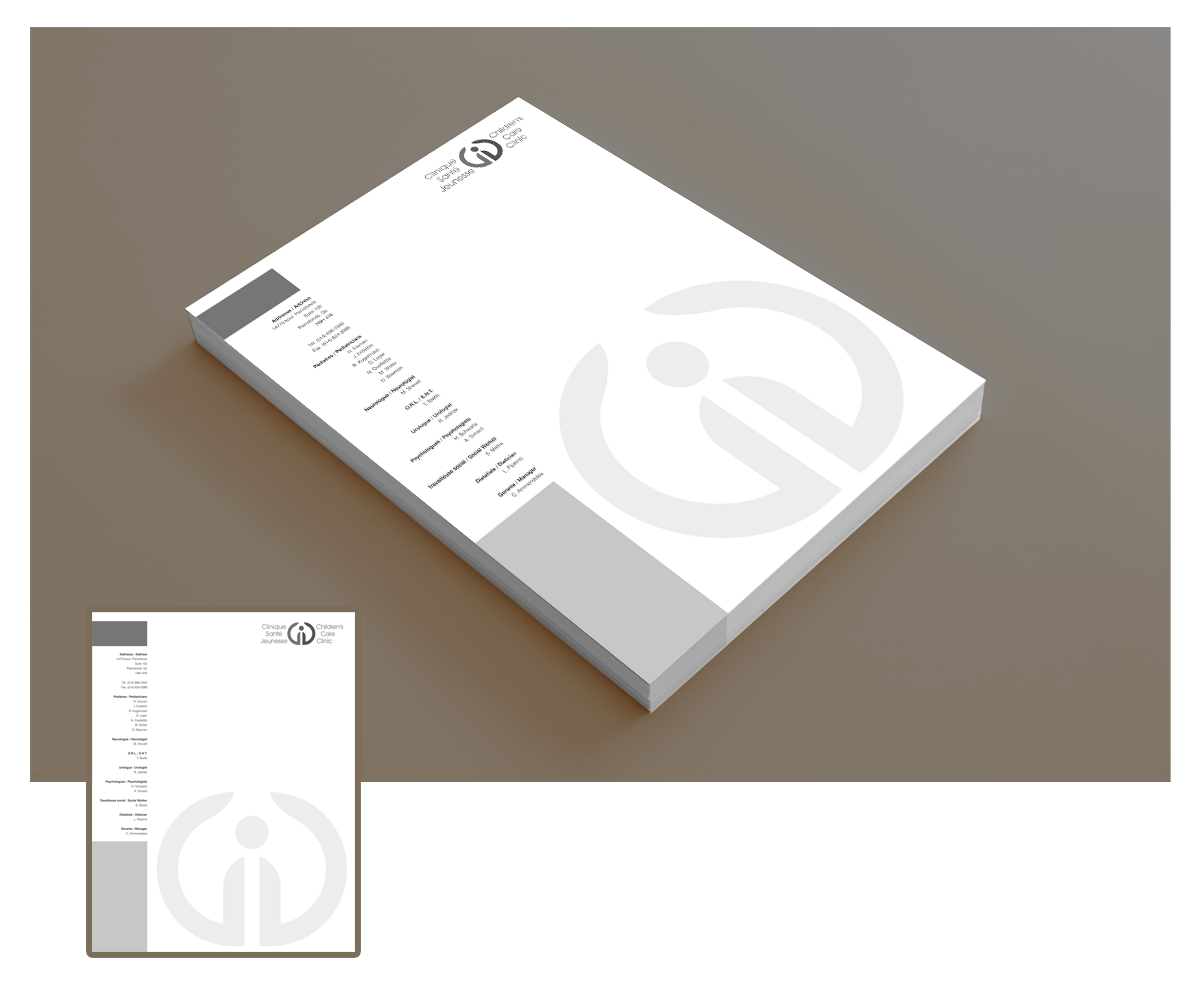 Letterhead Design by 4AD for Children''s Care Clinic | Design #5026010