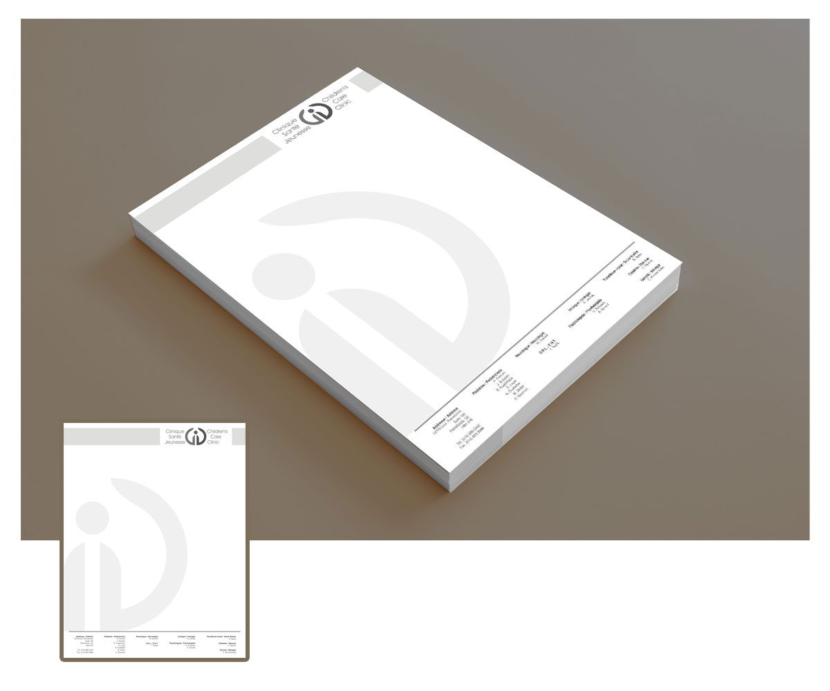 Letterhead Design by 4AD for Children''s Care Clinic | Design #5109244