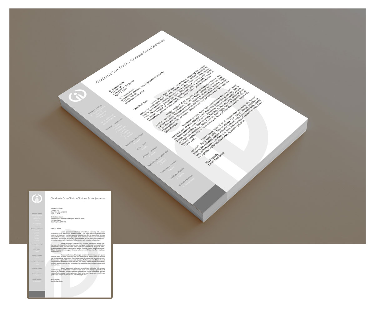 Letterhead Design by 4AD for Children''s Care Clinic | Design #5109620
