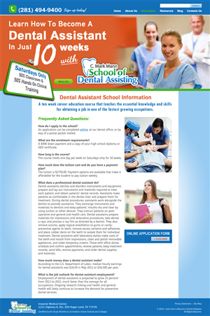 Wordpress Design by Memorylane for Mann Dental Care, P.A. | Design: #5047814