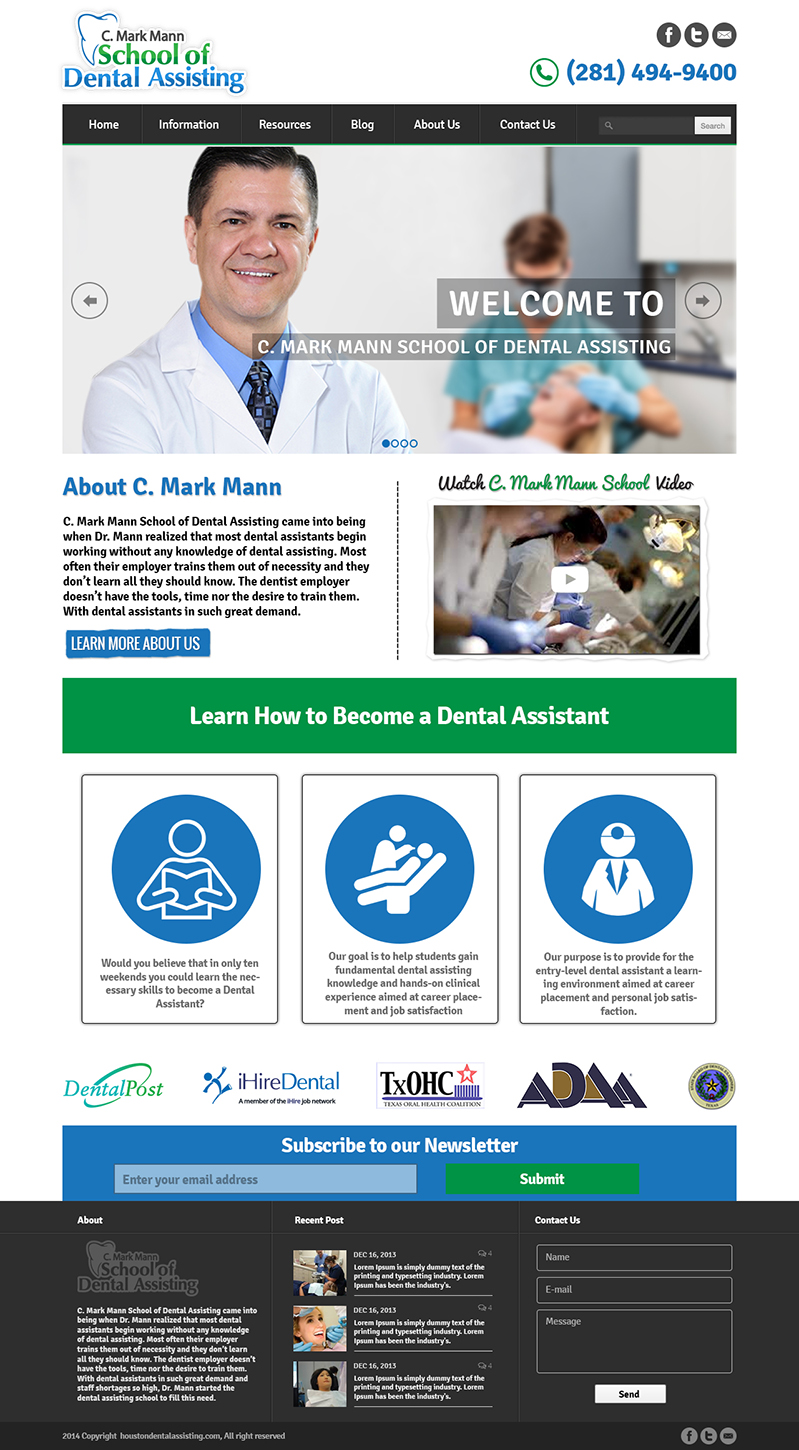 Wordpress Design by Adeel Hanif® for Mann Dental Care, P.A. | Design #5037389