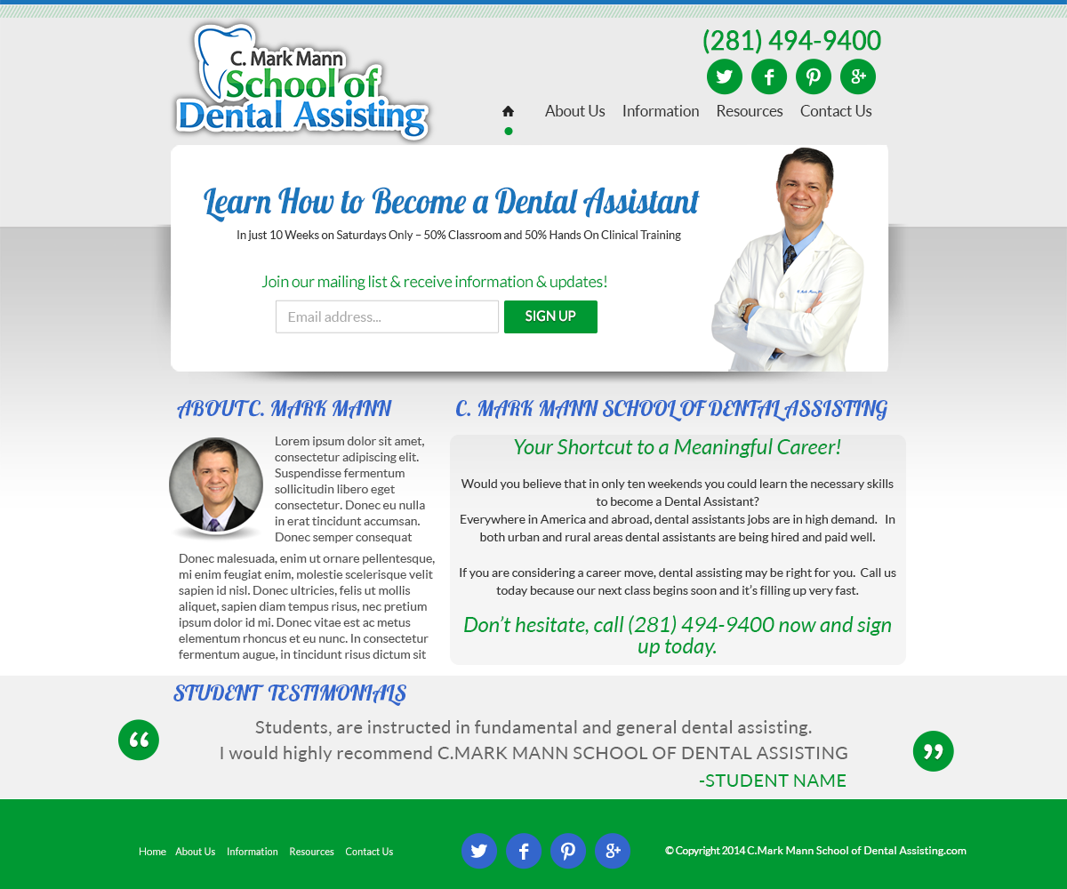 Wordpress Design by witslab for Mann Dental Care, P.A. | Design #5088137
