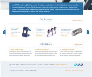 Face lift needed for client website  www.accelspine.com | Web Design by Channel Studio