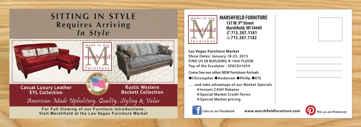 Postcard Design by Venus L. Penaflor for Marshfield Furniture | Design #5028674