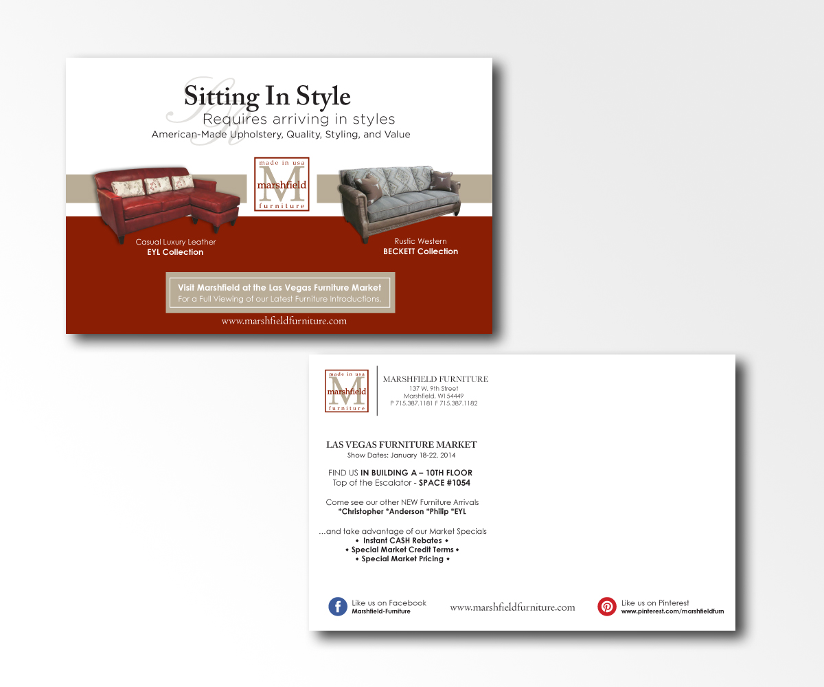 Postcard Design by mcoco for Marshfield Furniture | Design #5065319