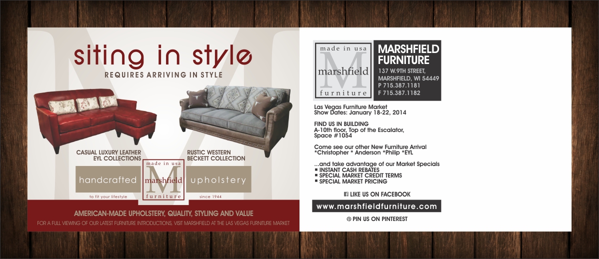 Postcard Design by cb1318 for Marshfield Furniture | Design #5065965