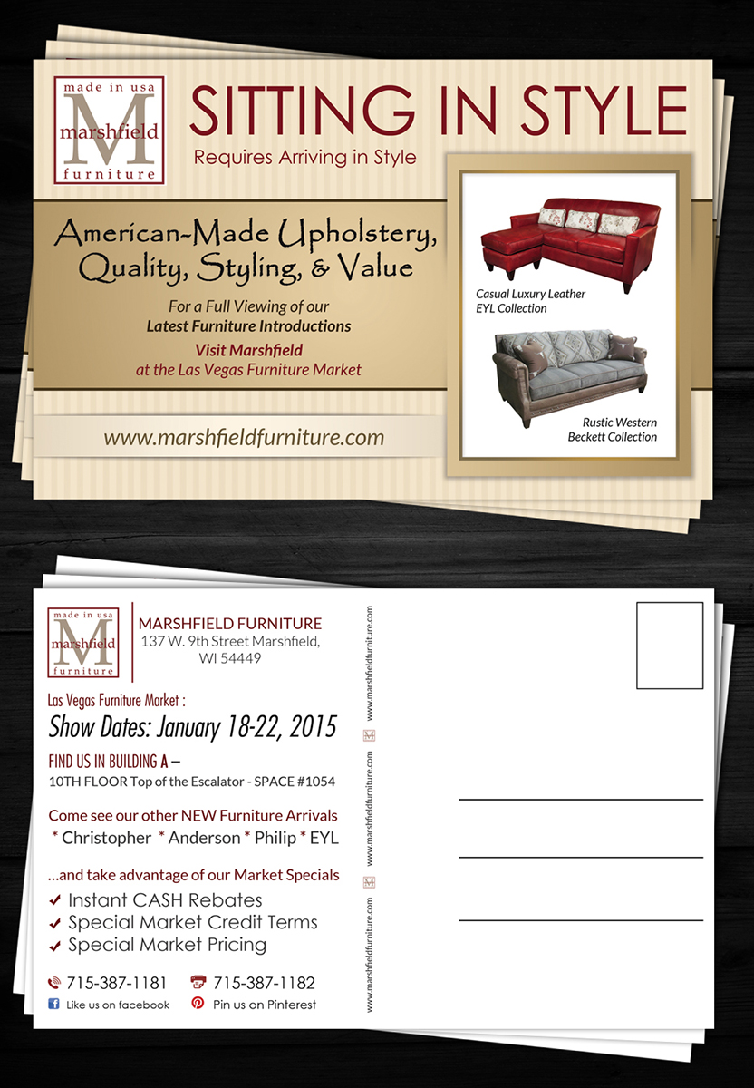 Postcard Design by ESolz Technologies for Marshfield Furniture | Design #5026720