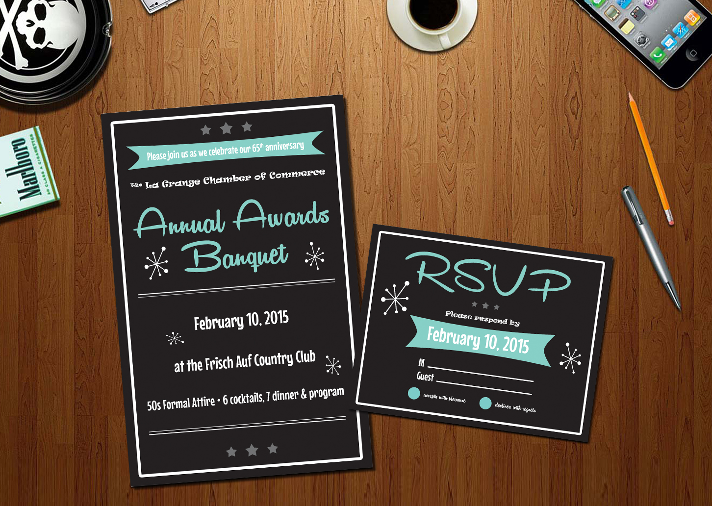 serious traditional business invitation design for a company by