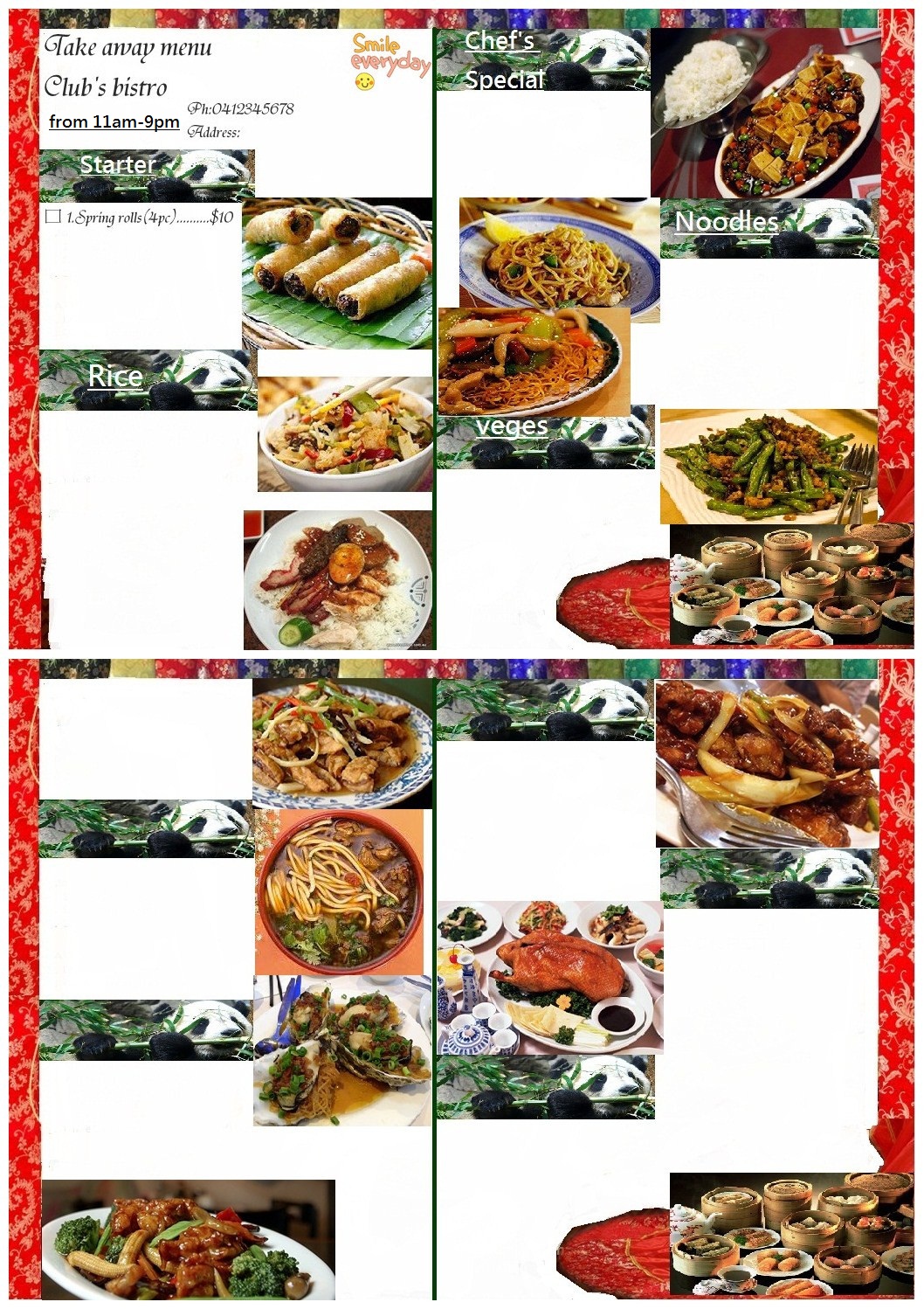 Menu Design by Kenny for this project | Design #1422881