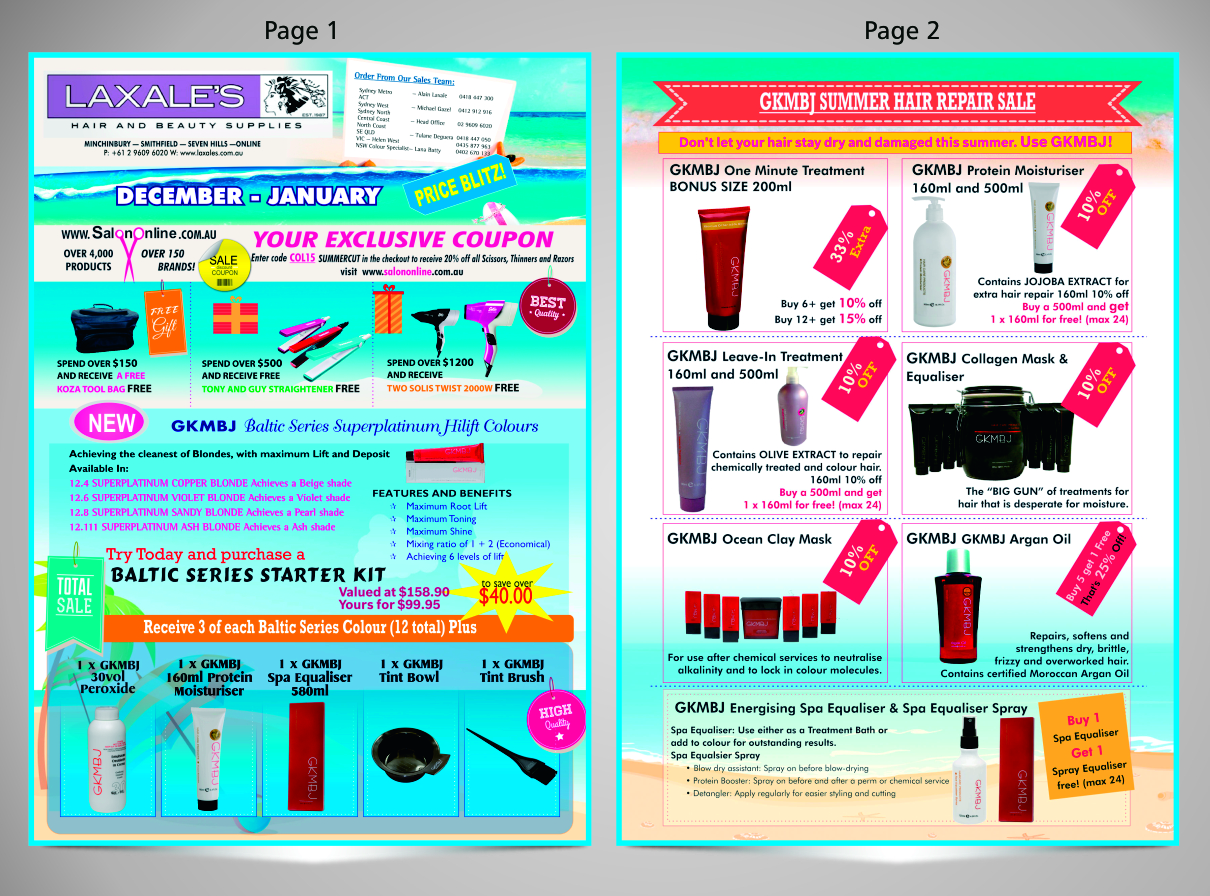 Brochure Design by Deepa Bisht for Laxales Hair and Beauty Supplies | Design #5027490