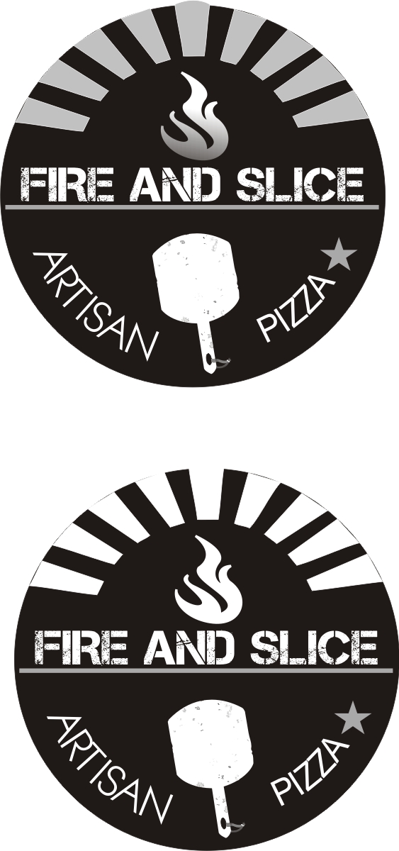Logo-Design von Soleil für Fire and Slice Pizzeria | Design #5059704
