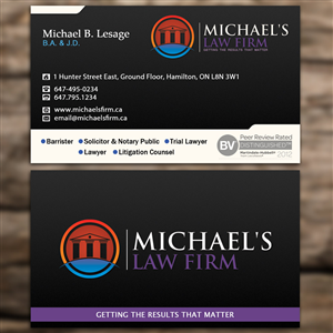 Business Card Design by Sandaruwan for Michael''s Law Firm | Design #5027652