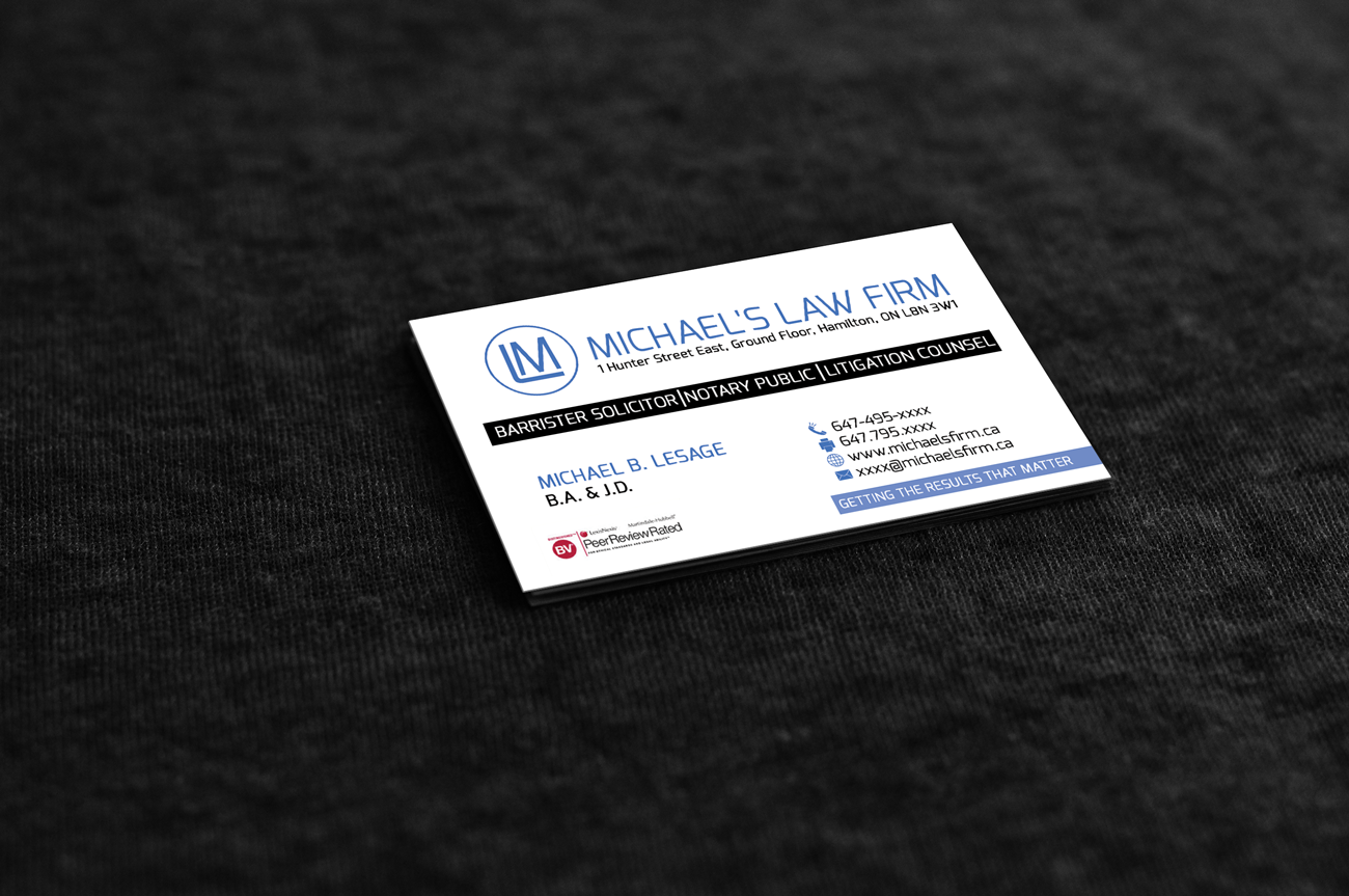 Visitenkarten-Design von Sajin für Michael''s Law Firm | Design #5085752