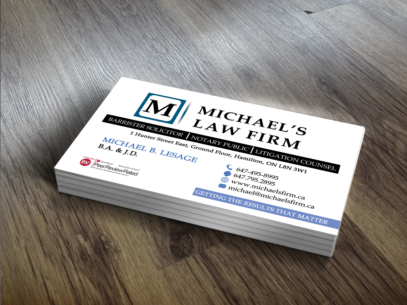 Design de Carte de Visite par Sajin pour Michael''s Law Firm | Design #5206546