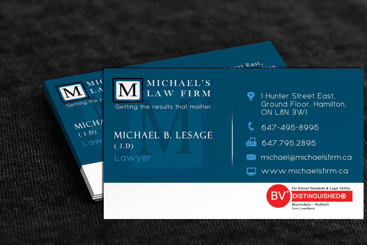 Design de Carte de Visite par Stream Graphics pour Michael''s Law Firm | Design #5217156