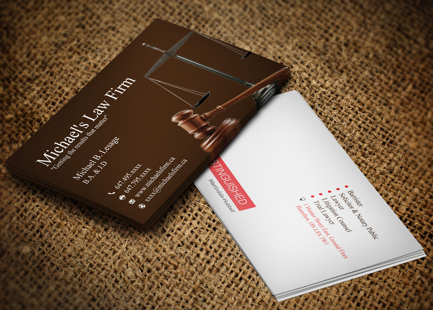 Design de Carte de Visite par Lanka Ama pour Michael''s Law Firm | Design #5027187