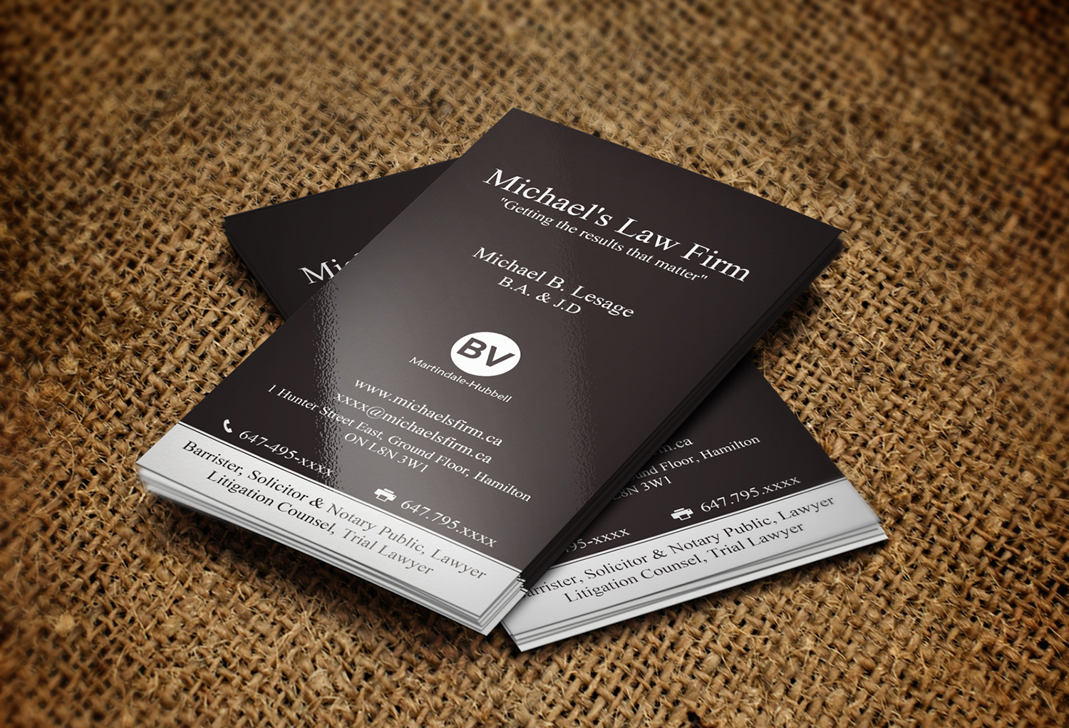 Business Card Design by Lanka Ama for Michael''s Law Firm | Design #5027191