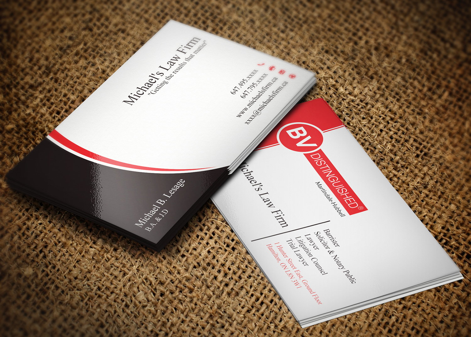 Design de Carte de Visite par Lanka Ama pour Michael''s Law Firm | Design #5027198