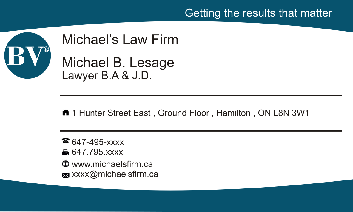 Visitenkarten-Design von zanfir.mariana für Michael''s Law Firm | Design #5086025
