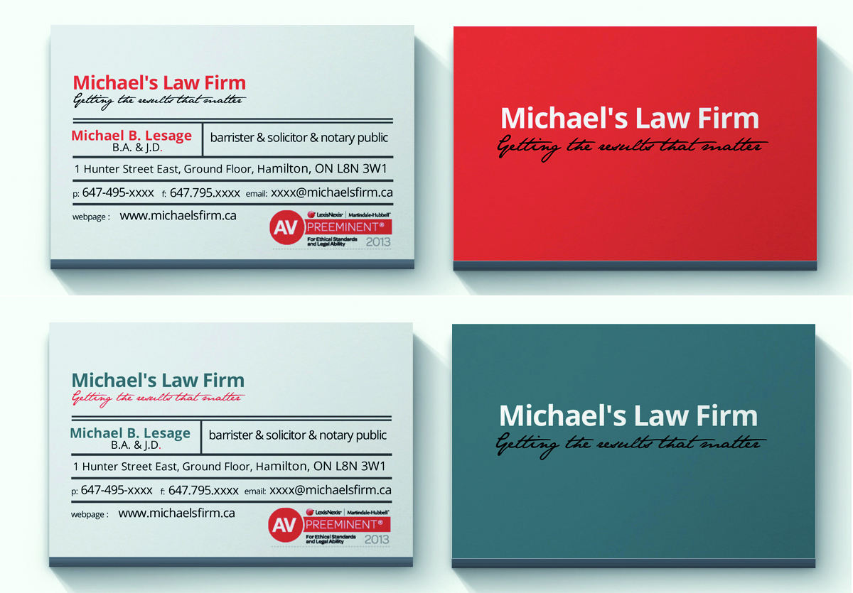 Business Card Design by IgorShcherbakov for Michael''s Law Firm | Design #5058419