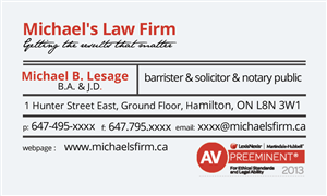 Visitenkarten-Design von IgorShcherbakov für Michael''s Law Firm | Design: #5058427