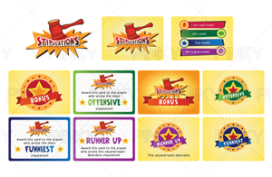 Logo and 2 card faces for a card-based party game | Diseño Gráfico por Pinky 