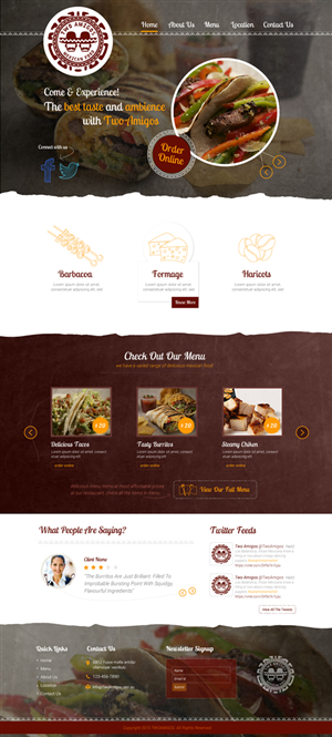 Fast Casual Mexican restaurant needs a webdesign | Web Design par Sbss