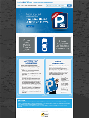 home page for a car parking website | Web Design by laxman2creative