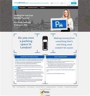 home page for a car parking website | Web Design by Advent Innovative