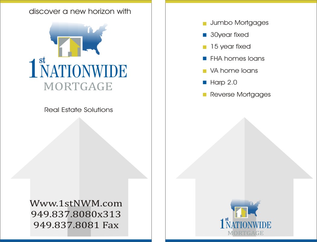 Business Card Design by Designplus for 1st Nationwide Mortgage Corporation | Design #1422091
