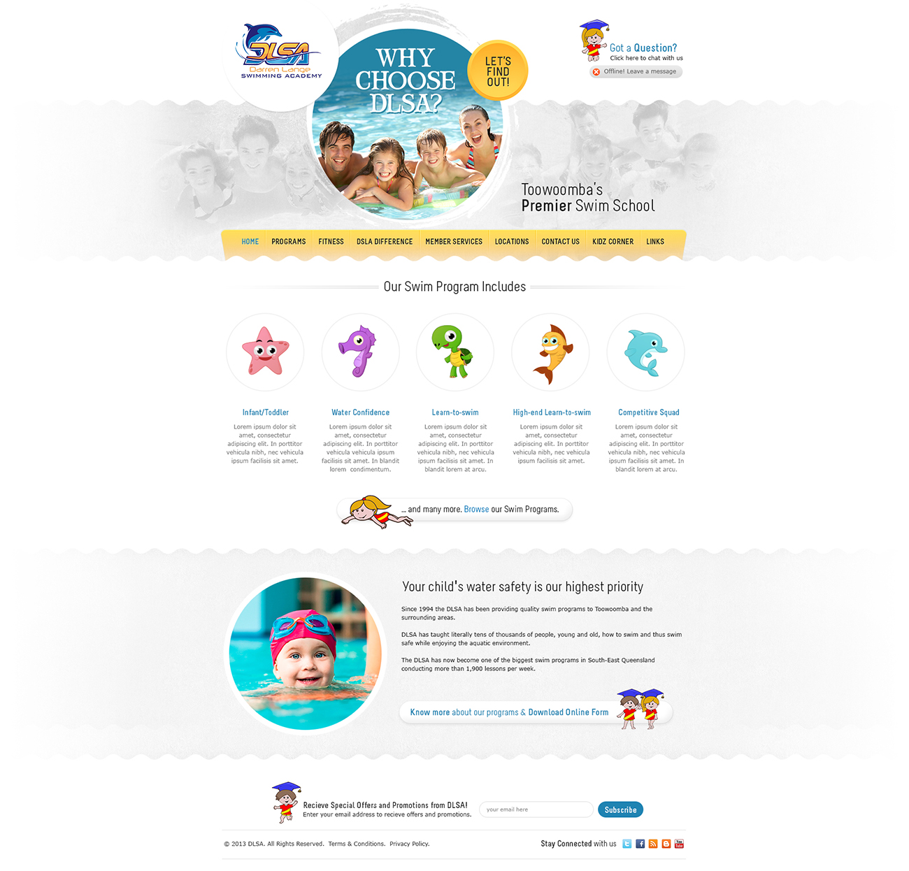 Web Design by James for DARREN LANGE SWIMMING ACADEMY | Design #1442957