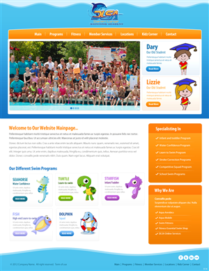 Web Design by pb for DARREN LANGE SWIMMING ACADEMY | Design: #1420386