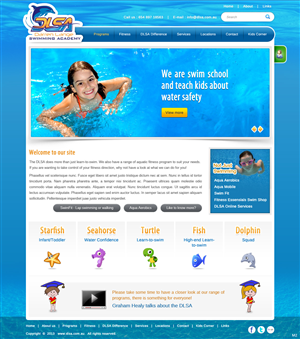 Web Design by pb for DARREN LANGE SWIMMING ACADEMY | Design: #1420388