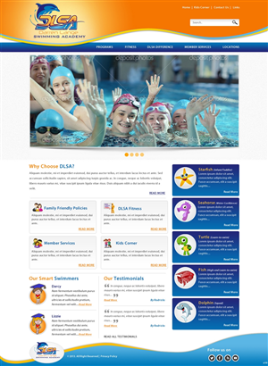 Diseño Web por pb para DARREN LANGE SWIMMING ACADEMY | Diseño: #1445783