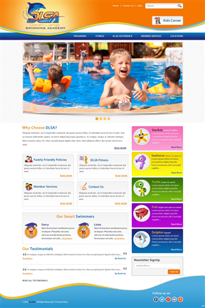 Diseño Web por pb para DARREN LANGE SWIMMING ACADEMY | Diseño: #1453324
