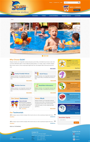 Diseño Web por pb para DARREN LANGE SWIMMING ACADEMY | Diseño: #1479935