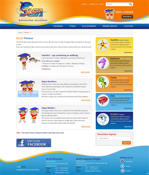 Diseño Web por pb para DARREN LANGE SWIMMING ACADEMY | Diseño: #1487373