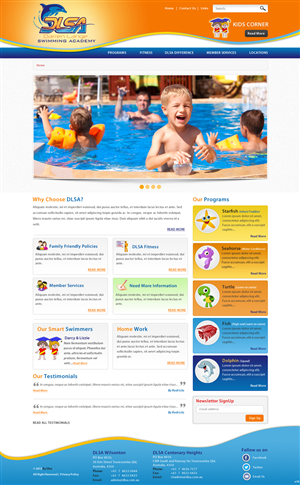 Diseño Web por pb para DARREN LANGE SWIMMING ACADEMY | Diseño: #1495203