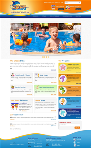 Diseño Web por pb para DARREN LANGE SWIMMING ACADEMY | Diseño: #1506971